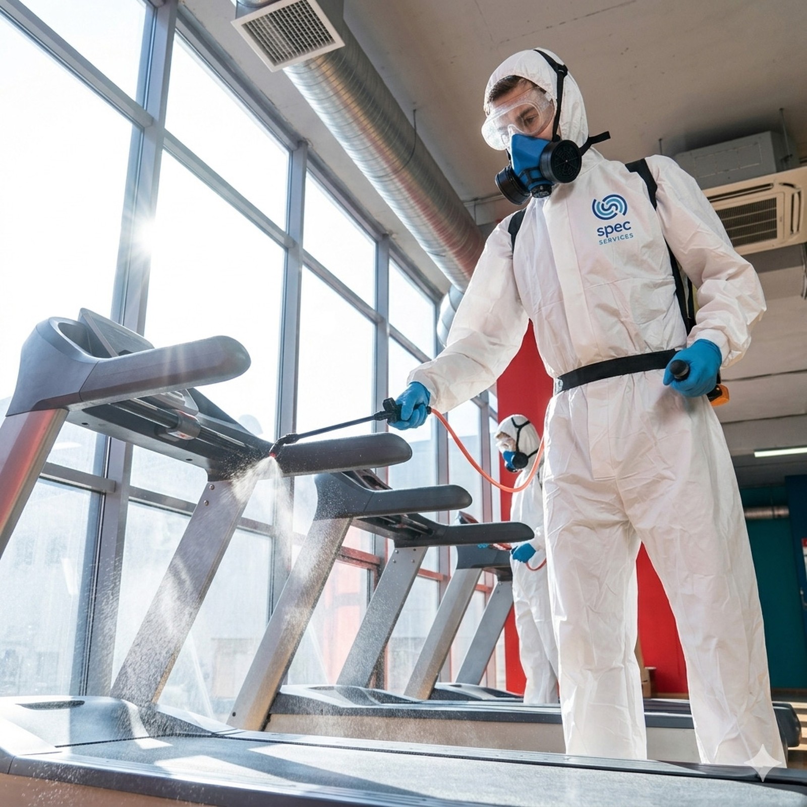 Disinfection activity in a gym or sports club environment