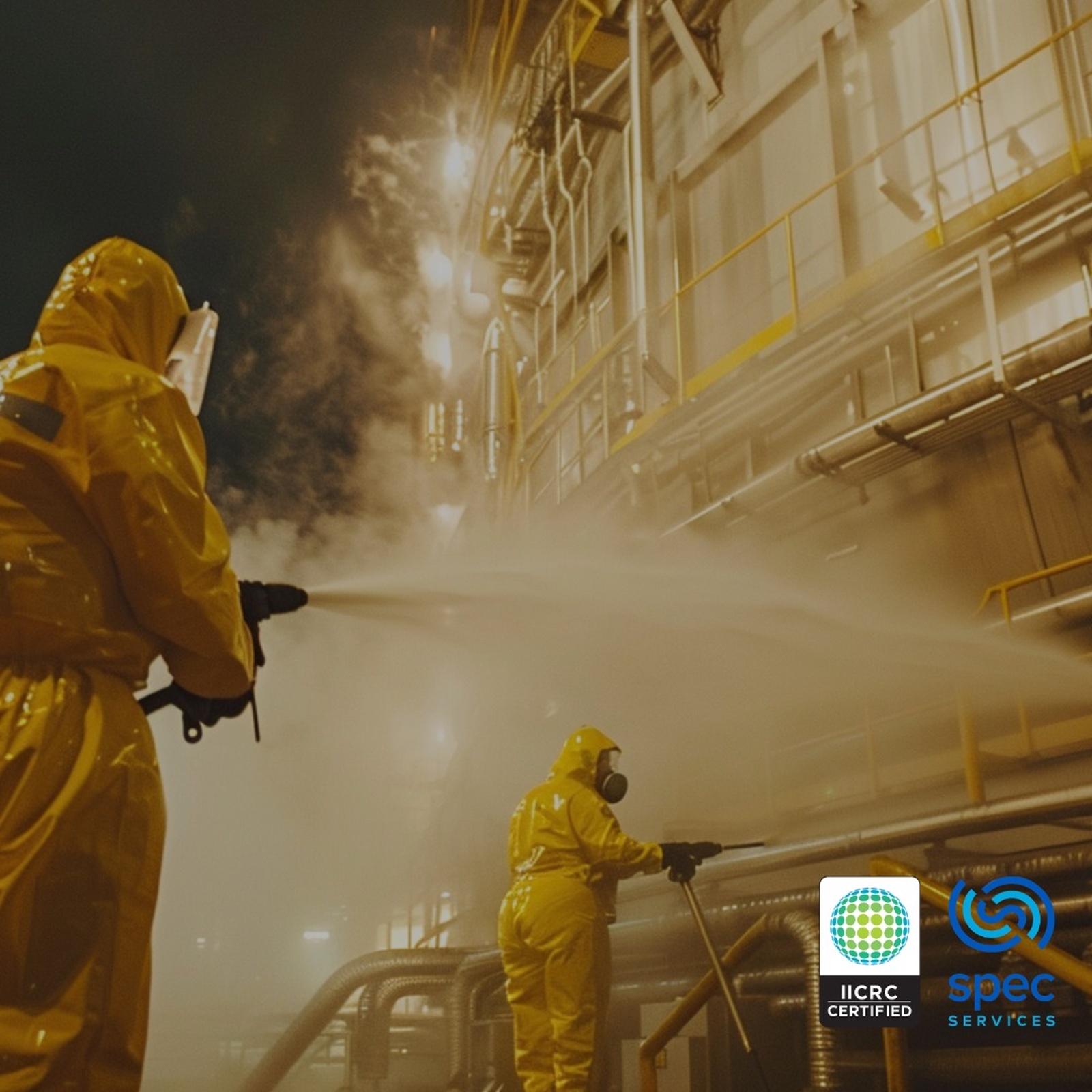 Industrial cleaning operation underway at a Canberra facility