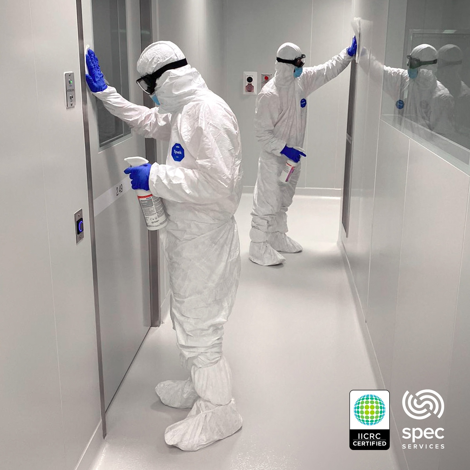 Sanitising a hospital environment during infection control cleaning
