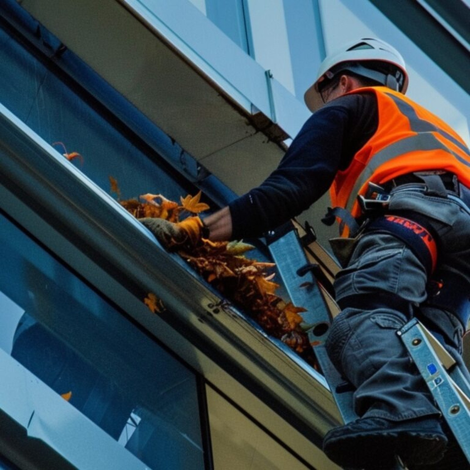 Window or gutter-related maintenance cleaning in a strata property